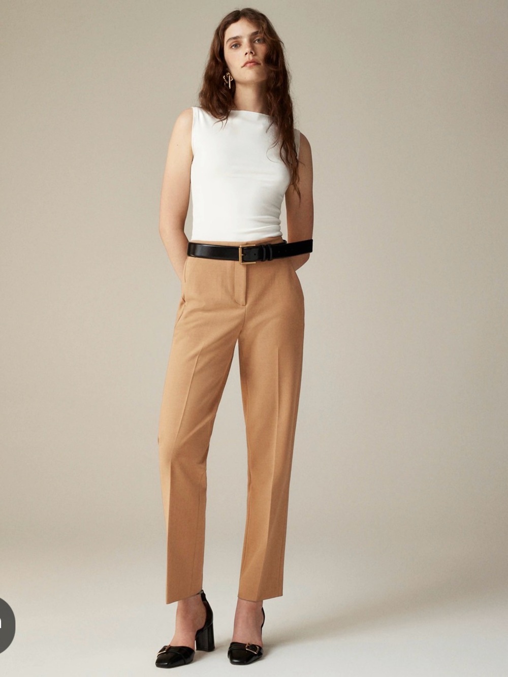 J Crew Kate Classic High-Rise Camel Straight Pants - Women